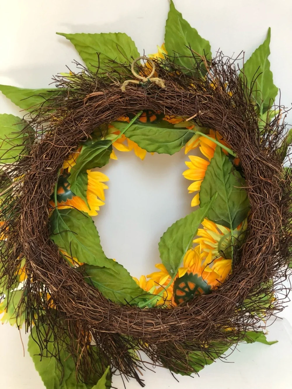 Sunflower Wreath Natural Look Large